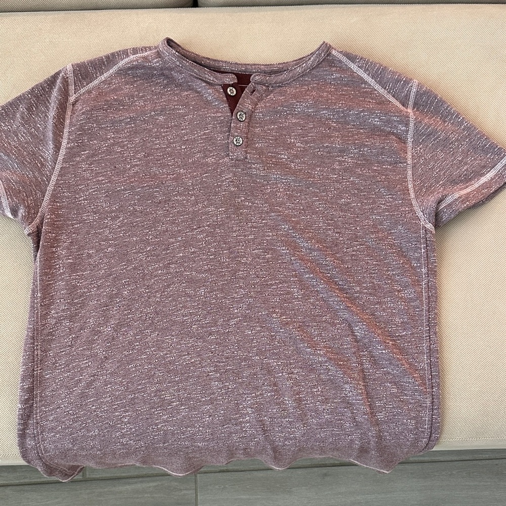 BKE Maroon Heathered Henley Shirt